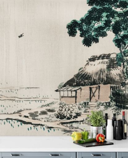 Cottage in Field Wallpaper Mural Cottage in Field Wallpaper Mural