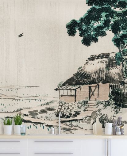 Papier Peint Fresque Cottage in Field Papier Peint Fresque Cottage in Field