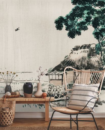 Sommerhus i Field Wallpaper Mural Sommerhus i Field Wallpaper Mural