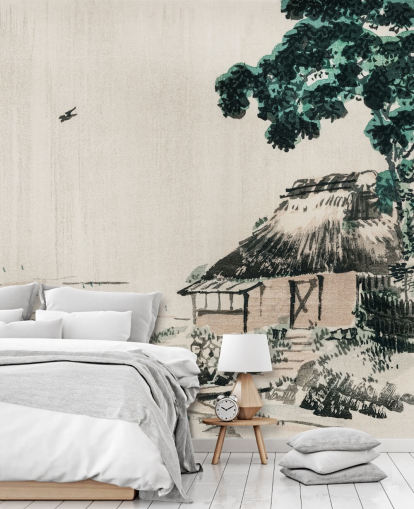 Papel pintado Cabaña en campo Papel pintado Cabaña en campo