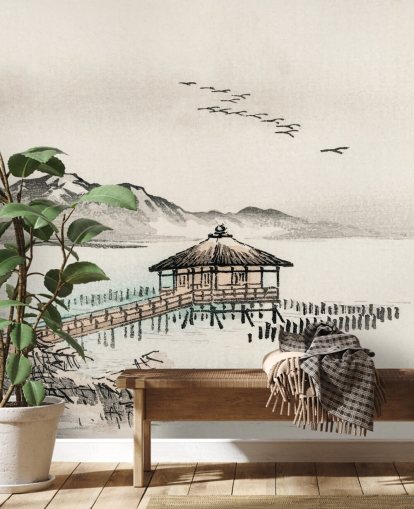 fond d'écran maison japonaise sur la mer fond d'écran maison japonaise sur la mer