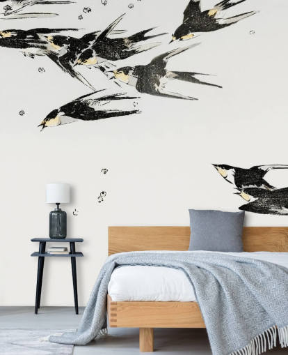 Papel pintado Urracas voladoras Papel pintado Urracas voladoras