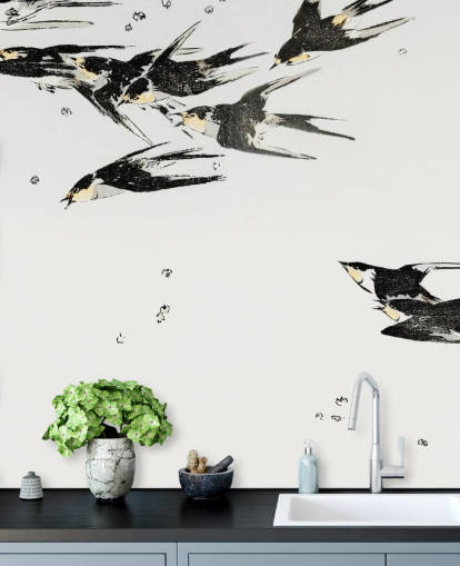 Papel pintado Urracas voladoras