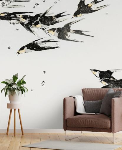 Papel pintado Urracas voladoras