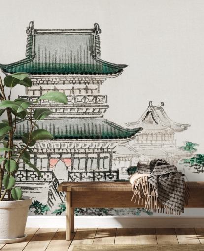 Papier peint d'architecture japonaise 