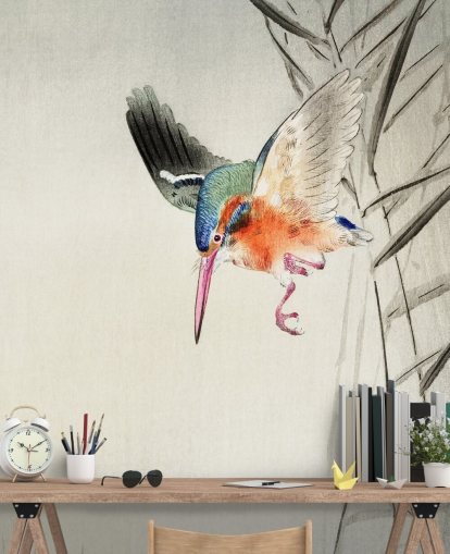 kingfisher wallpaper mural called Kingfisher Hunting for Fish in the Water at Wallsauce for bedrooms, living rooms and bathrooms kingfisher wallpaper mural called Kingfisher Hunting for Fish in the Water at Wallsauce for bedrooms, living rooms and bathrooms