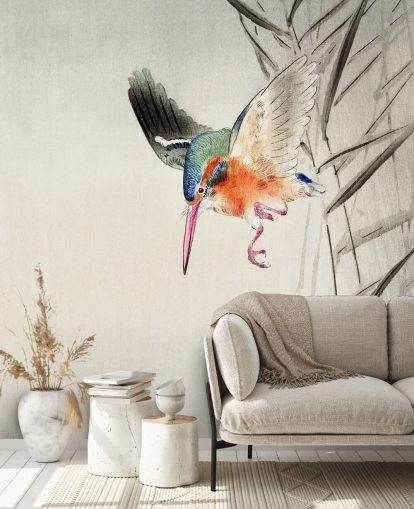 mural de papel pintado de kingfisher llamado Kingfisher Hunting for Fish in the Water at Wallsauce para dormitorios, salas de estar y baños mural de papel pintado de kingfisher llamado Kingfisher Hunting for Fish in the Water at Wallsauce para dormitorios, salas de estar y baños