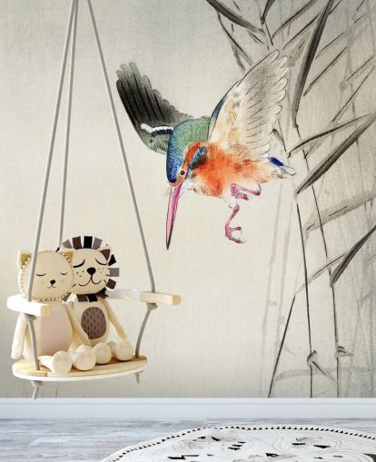 kingfisher wallpaper mural called Kingfisher Hunting for Fish in the Water at Wallsauce for bedrooms, living rooms and bathrooms kingfisher wallpaper mural called Kingfisher Hunting for Fish in the Water at Wallsauce for bedrooms, living rooms and bathrooms