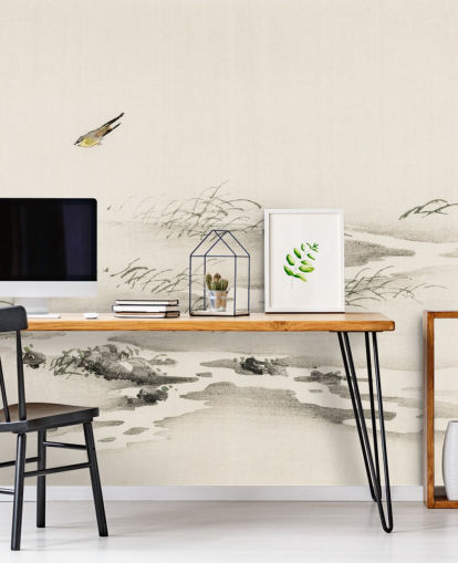 Papel de parede de paisagem oriental