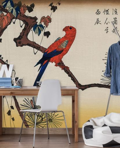 Papel de parede Macaw on Pine Branch 