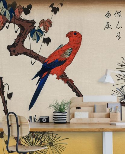 Macaw on Pine Branch Wallpaper Mural 