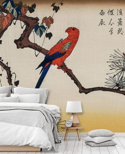 Macaw on Pine Branch Wallpaper Mural 