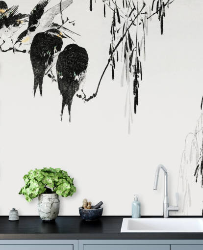 Papel pintado Urracas posadas 