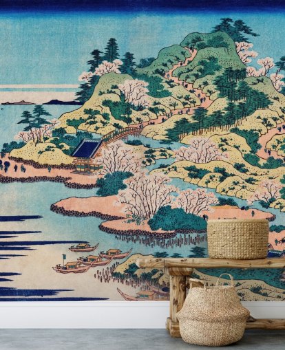 Sesshu Ajigawaguchi Tenposan Oriental Wallpaper