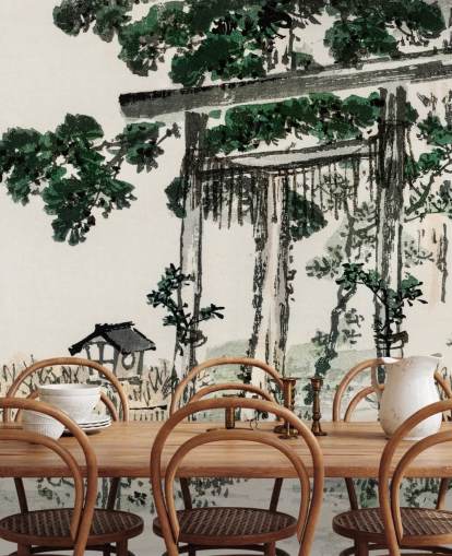 Shrine Gate Bakgrund Väggmålning 