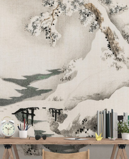 Snowscape Bakgrunn Mural 