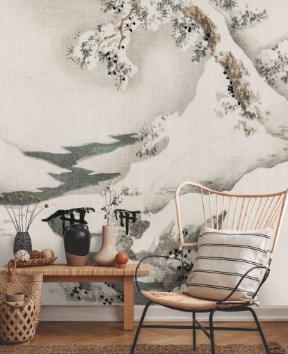 Snowscape Oriental Wallpaper