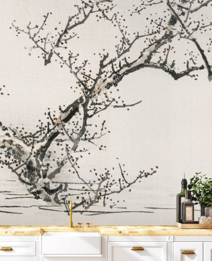 Tree Against Water Wallpaper Mural 