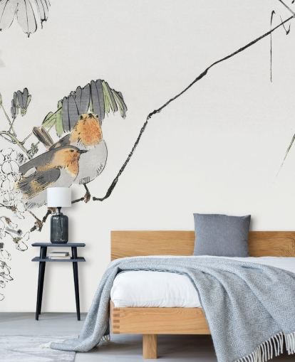 Decorazione murale con due passeri appollaiati su un ramo