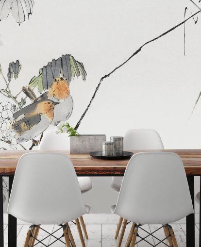 Decorazione murale con due passeri appollaiati su un ramo