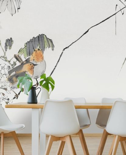 Décoration murale Deux moineaux perchés sur une branche