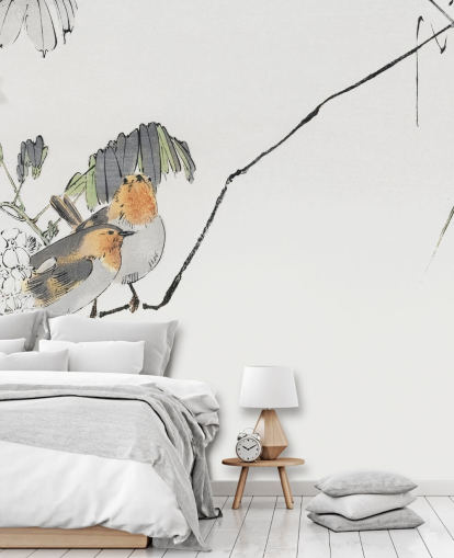 Decorazione murale con due passeri appollaiati su un ramo