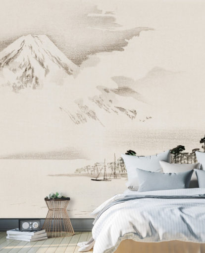 Näkymä Mount Fuji Taustakuva Mural