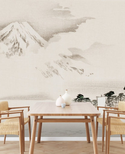 Udsigt over Mount Fuji Wallpaper Mural