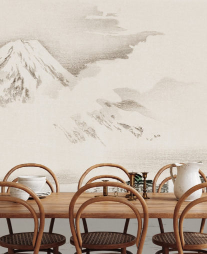 Näkymä Mount Fuji Taustakuva Mural Näkymä Mount Fuji Taustakuva Mural