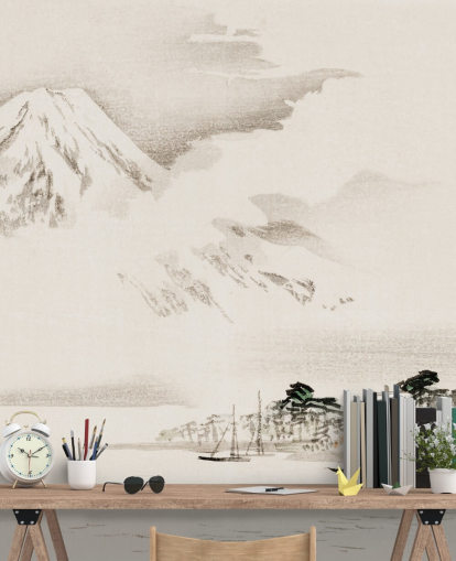 Uitzicht op Mount Fuji Wallpaper Mural