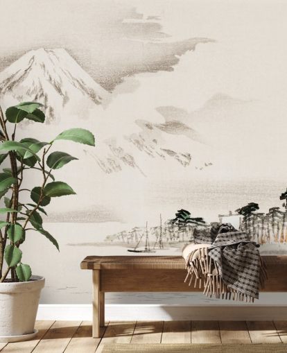 Uitzicht op Mount Fuji Wallpaper Mural Uitzicht op Mount Fuji Wallpaper Mural