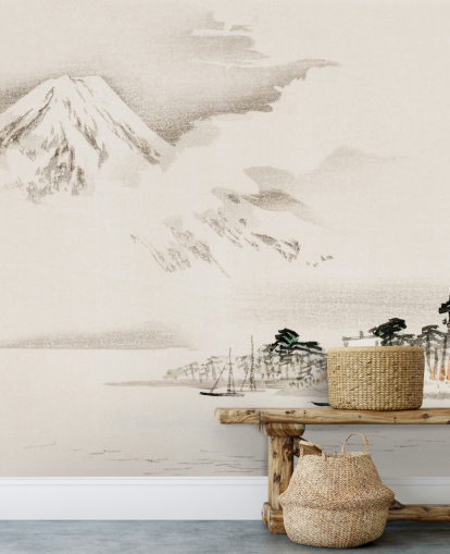 Näkymä Mount Fuji Taustakuva Mural