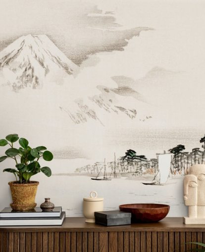 Vista do Monte Fuji Wallpaper Mural Vista do Monte Fuji Wallpaper Mural