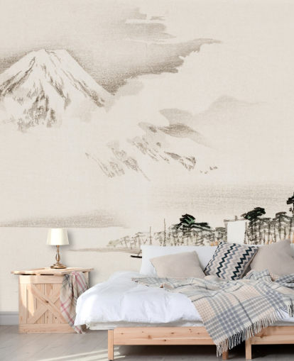 Udsigt over Mount Fuji Wallpaper Mural Udsigt over Mount Fuji Wallpaper Mural