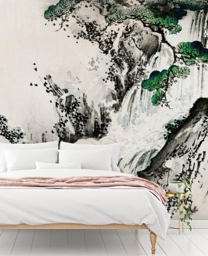 Cascading Foss Bakgrunn Mural