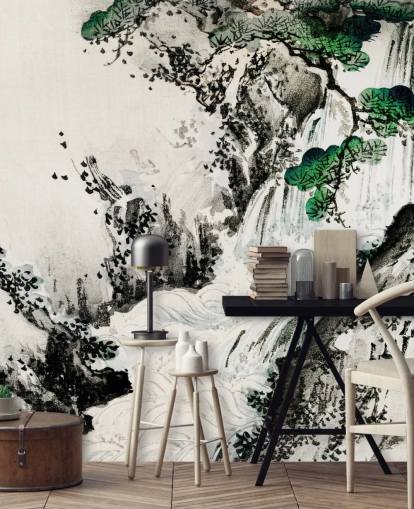Cascading Waterfall Wallpaper Mural