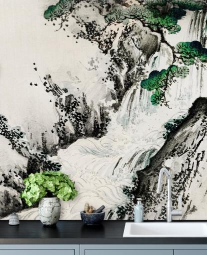 Cascading Waterfall Wallpaper Mural