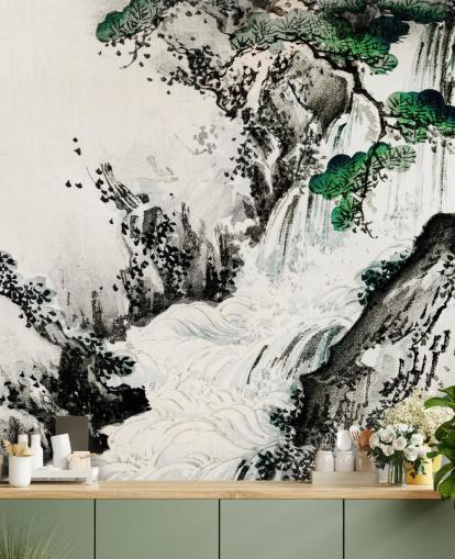 Cascading Waterfall Wallpaper Mural