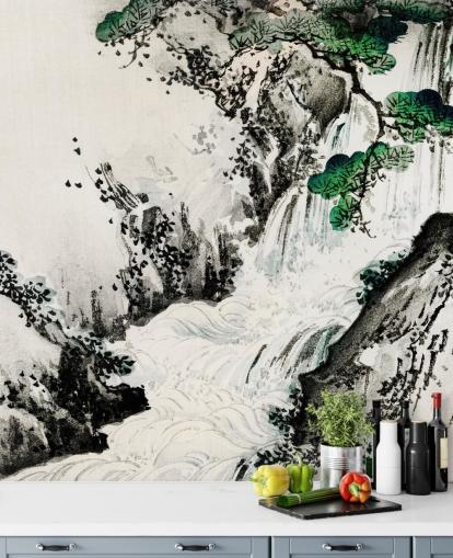 Cascading Waterfall Wallpaper Mural