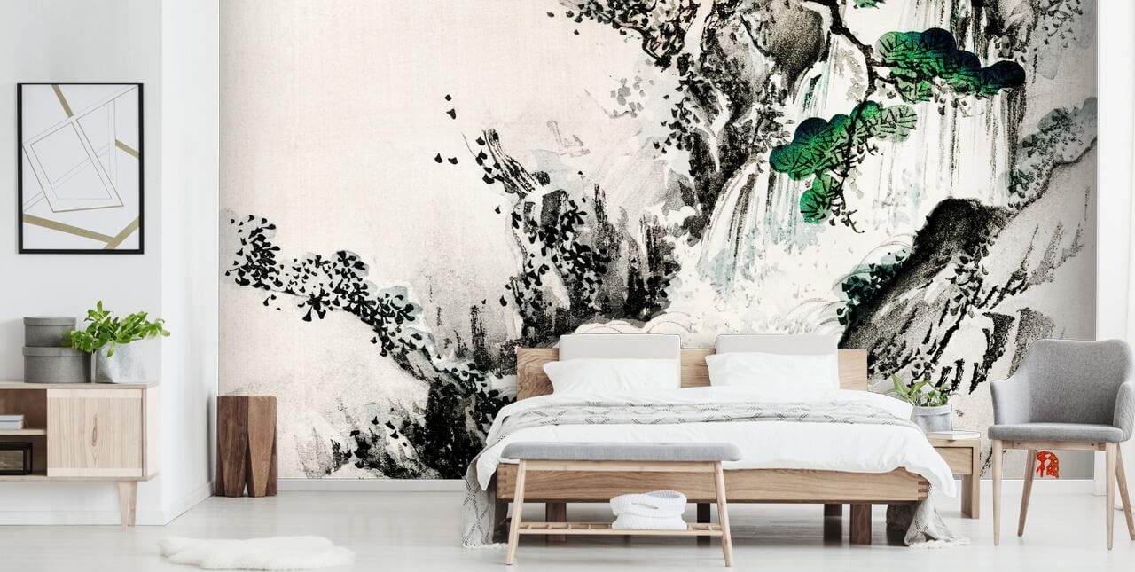 Cascading Foss Bakgrunn Mural