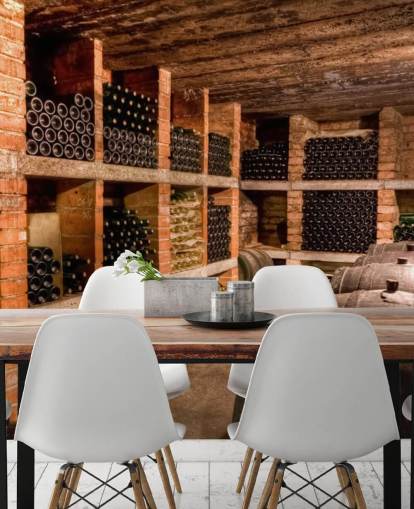 Shelved Wine Cellar Wallpaper Shelved Wine Cellar Wallpaper