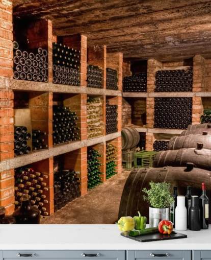 Papel pintado Shelved Wine Cellar