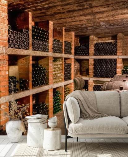 Shelved Wine Cellar Wallpaper