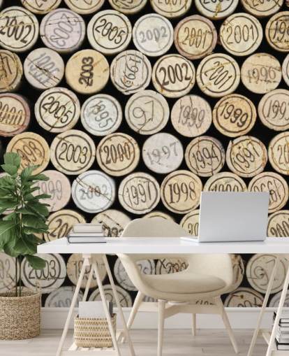 Papel de parede empilhado rolhas