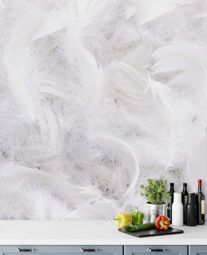 Ostrich Feather Wallpaper Mural