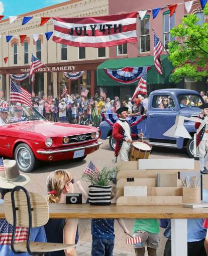 Papier Peint Fresque Parade du 4 juillet par Kevin Walsh