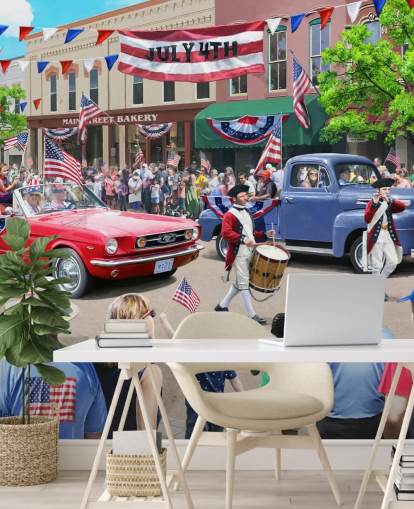 4 de julho Parade Wallpaper Mural por Kevin Walsh