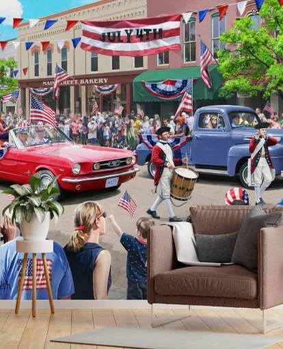 4 de julho Parade Wallpaper Mural por Kevin Walsh