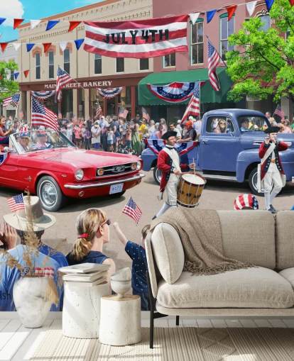 4th July Parade Wallpaper Mural by Kevin Walsh