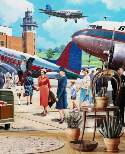Decorazione murale vintage con viaggio aereo di Kevin Walsh